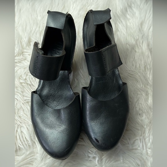 Trippen Metallic Dark Green Leather Mary Jane Block Heel Shoes EU 36 - Picture 3 of 12